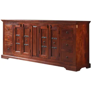 kolonialstil Sideboard Holz Akazie dunkel Kommode Akazienholz Massivholz