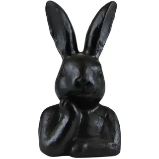 AM Design Dekofigur AM DESIGN "Hasenbüste "Denker", schwarz, B:5,5cm H:12,5cm, Polyresin, Dekofiguren, Osterdekoration aus Polyresin