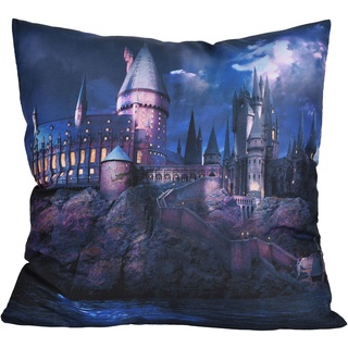 Elbenwald Harry Potter Kissen mit Hogwarts Motiv für Herren Damen Unisex Mehrfarbig 40 x 40 cm