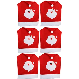 Novaliv Stuhlhusse Weihnachten Samt Rot 6er Set