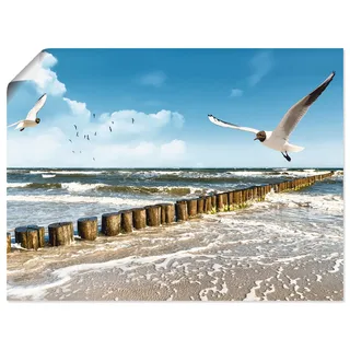 Wandbild ARTLAND "Ostsee", blau (farbe bild(er): blau), B:80cm H:60cm, Bilder, als Leinwandbild, Poster in verschied. Größen