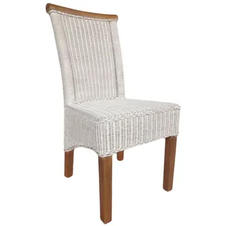 Amagohome Rattanstuhl Esszimmer Stuhl Rattanstuhl Esstisch Stuhl weiß Perth Rattan natur Kor