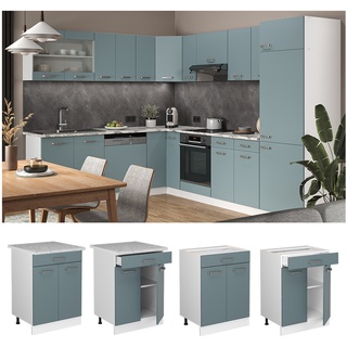 Vicco Schubunterschrank Küchenschrank R-Line Solid Weiß Blau Grau 60 cm modern Arbeitsplatte