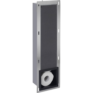 Saqu Essential Unterputz Toilettenpapierhalter - Versteckter Vorrat - Platz für 6 Toilettenpapierrollen - Matt Schwarz - 72x19,5 cm - Klopapierhalter