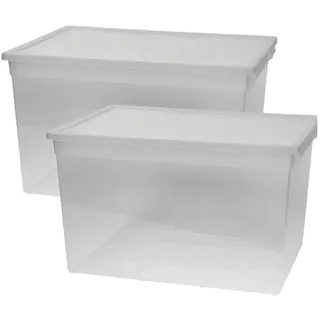 Kreher Aufbewahrungsbox Set 37,6 x 52 x 31 cm 2-tlg. transparent