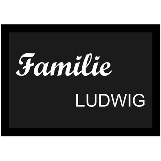 INDIGOS UG - Fussmatte - Familie - mit Wunschtext Bedruckt 90x60 cm - individuell personalisiert - Türmatte - Schmutzfangmatte für Tür und Hausflur