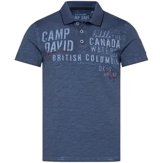 Camp David Herren Poloshirt mit Label-Applikationen Dark Teal, L - L