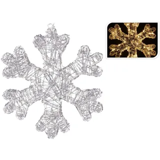 Deko Leuchte Schneeflocke 50LED warmweiß 37cm Lichterkette Batteriebetrieb Timer