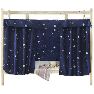 YSXY Bettvorhang Vorhang Hochbett Schlafzelt Spielzelt Kinderbett Bett Etagenbett Studentenwohnheim Kinderzimmer,1.2x2M (1pcs) Planet Muster,Dunkelblau