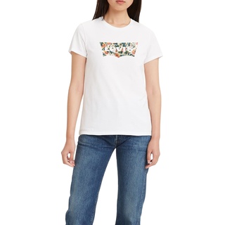 Levi's Damen The Perfect Tee T-Shirt, Kinsley Floral Logo Gardenia, XS