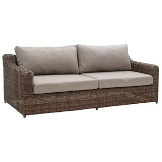 Brafab Gartensofa, Wasserabweisende Materialien, Rattan-Optik, gepolsterte Kissen braun