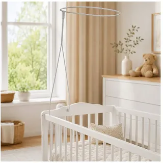 Best for Kids Himmelstange Best for Kids Baldachinstange Weiß mit Schraubklemme für Babybett, Ø 15 mm, 0-läufig, kürzbar, Klemme, geklemmt, Metall, Schleierhalter für Babybett oder Wiege weiß