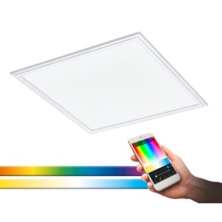 EGLO connect LED Panel Salobrena-C, Deckenlampe, LED Deckenleuchte, Fernbedienung, Lichtfarbe einstellbar (warmweiß – kaltweiß), RGB, dimmbar, ...