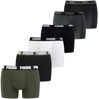 Puma Basic Boxer 6er Pack Grün/Schwarz/Weißgrau XL