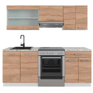 Vicco Küchenzeile R-Line 200 cm Braun