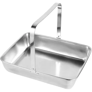 Veemoon Kleines Serviertablett Mit Henkel Aus Edelstahl - 20x25CM - Ideal Als Handtuchablage Kosmetik Organizer Oder Für Snacks Und Getränke – Stilvolles Tablett Für Jeden Anlass