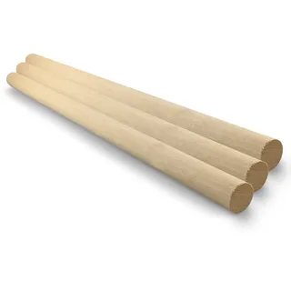 Netuno 3 x Makramee Holzstab 35 cm Ø 25 mm Rundholzstab aus Holz zum Basteln DIY Dekoration Boho Home Decor Bastelhölzer Stöcke Makramee Zubehör