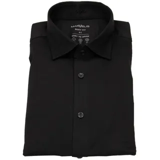 MARVELIS Businesshemd Body Fit stark tailliert Kentkragen schwarz 41
