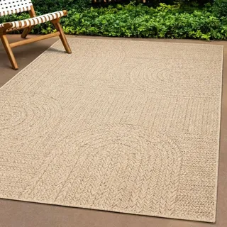 In- und Outdoor Teppich für Küche, Esszimmer oder Terrasse Größe - 300 x 400 cm - Beige/Naturbelassen