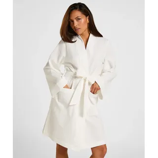 Bademantel HUNKEMÖLLER "Waffle Bathrobe" Gr. XL, weiß, XL/XXL, 100% Baumwolle, Hausmäntel, Bademantel