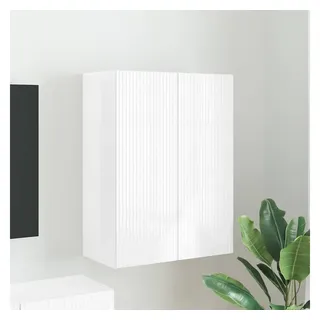 vidaXL TV-Wandschrank 59,5 x 31 x 80 cm Hochglanz Weiß Holzwerkstoff