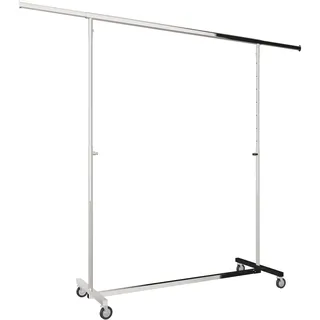 Aigentlich Rollständer klappbar verchromt, Kleiderstange verstellbar H120-190 cm u. B 140-220 cm, Profi-Kleiderständer bis 100 kg belastbar, robuster Konfektionsständer