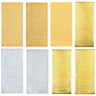 LuxusKollektion Kreativset Wachsbuchstaben für Kerzen Gold/Silber 8 Blatt bunt|silberfarben