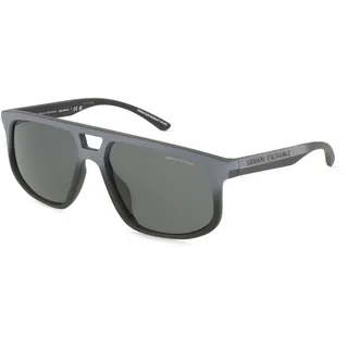 Emporio Armani 0AX4161SU Herren-Sonnenbrille Vollrand Pilot Kunststoff-Gestell, grau