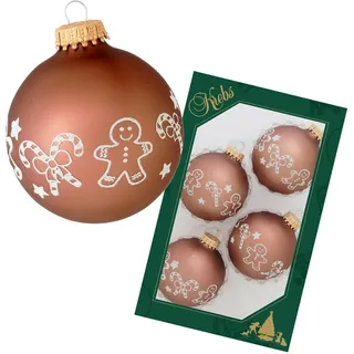 Krebs Glas Lauscha Weihnachtskugeln mit Candys 4er-Set 7cm