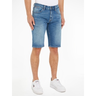 Jeansshorts TOMMY JEANS "RONNIE SHORT" Gr. 33, N-Gr, blau (denim medium) Herren Jeans Shorts