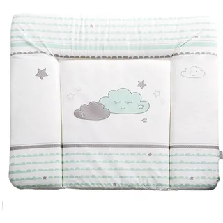 roba Happy Cloud blau (blau, weiß, grau), B:85cm L:75cm, Baumwolle, Polyester, Wickelauflagen, Wickelauflage