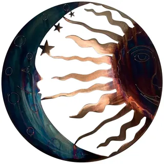 Metall Sonne Wanddeko Wandbehang Wanddekoration Gartenschmuck Wanddeko Sonne Mond Sterne 3D Wandbild Innen Außen Garten Geschenk Idee Wandschmuck Wand Deko Dekoration