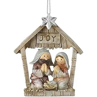 Holz-Krippenstall mit Figuren für Hausdekoration - Traditionelles Weihnachtsmotiv