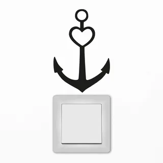 Wandtattoo Anker Wanddekoration Ankerplatz Herz Wanddeko maritim Wandgestaltung M2341 ilka parey wandtattoo-welt® - ausgewählte Farbe: *dunkelblau*