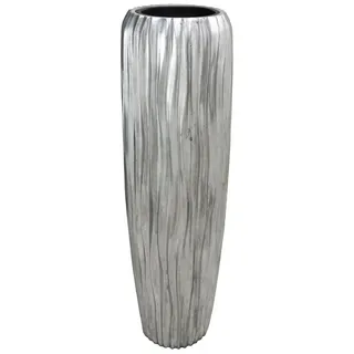 Flingora Bodenvase Minga, mit Einsatz - Fiberglas - Indoor - Silber - Höhe 141 cm silberfarben Ø 42 cm x 141 cm