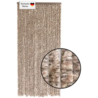 Lemodo Flauschvorhang 90x200cm braun meliert, Fliegenschutz, Türvorhang Wohnwagen
