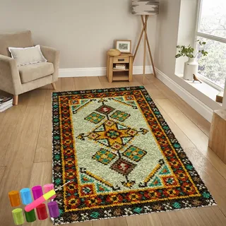 Knüpfteppich Zum Selber Knüpfen-Sets Groß Latch Hook Rug, Handarbeit Selbst Knüpfen Set, Vorgedrucktes Muster Leinwand Teppich Stickerei Handwerk Für Erwachsene Handarbeiten Diy Teppich 55 x 75 cm