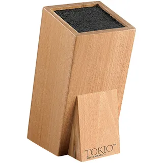 TokioKitchenWare Messerblock ohne Messer: Universal-Messerblock aus Holz mit Borsteneinsatz (Holz ohne Messer, Universal ohne, Bürste)