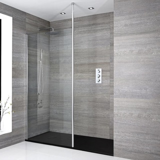 Sera Vertiefte Walk-In Dusche mit Duschtasse in Stein-Optik - Wählbare Größe, von Hudson Reed