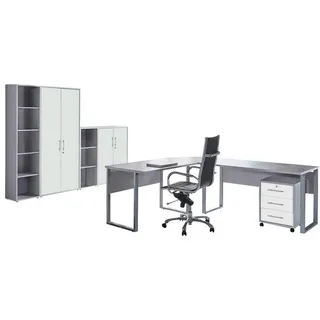 MID.YOU Büro Office Edition Set 4 Grau/Weiß