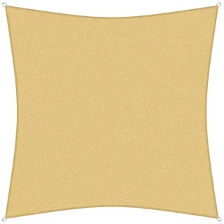 sunprotect 83492 Professional Sonnensegel, 4 x 4 m, Quadrat, wind- & wasserdurchlässig, beige