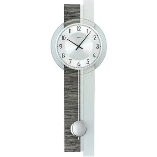 AMS Wanduhr Pendeluhr modern Aluminium-Zifferblatt - AMS Modell: 7439 grau