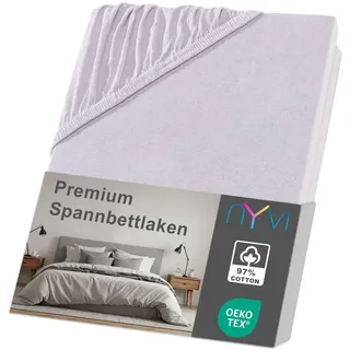 nyvi Spannbettlaken Jersey-Elasthan 140 - 160 x 220 cm silber