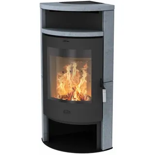 Fireplace Kaminofen Zeitbrandofen Samba Speckstein grau (6 kW)