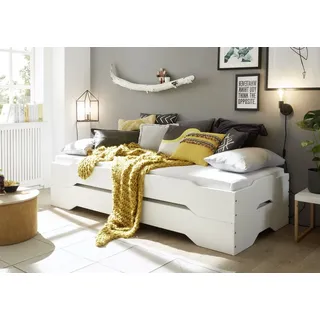 Begabino DOUBLE Kiefer Weiß 90 x 200 cm 2 in 1 Stapelbett - Weiß