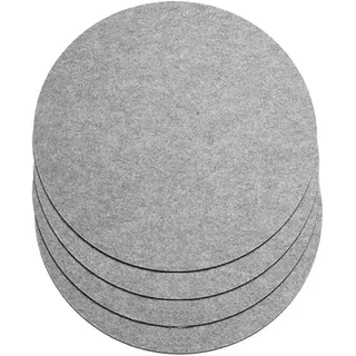 4-Teiliges Set aus Filz Tischuntersetzer Platzset Tischläufer, Platzdeckchen abwaschbar Filzmatte (Rund - Modell 1, Grau)