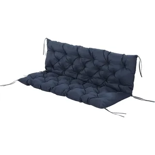 Outsunny 3 Sitzer Bankauflage 150x98x8 cm, Bankkissen mit Bändern, Sitzkissen, Outdoor/Indoor Stuhlkissen, Sitzauflage, Sitzpolster für Gartenmöbel, Fensterbank Sitzbank, Hollywoodschaukel, Dunkelblau   Aosom
