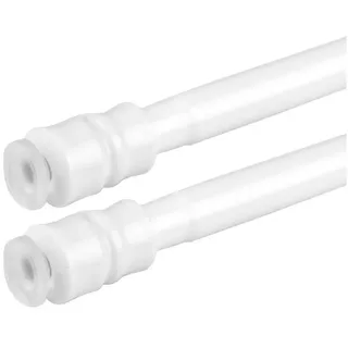 Bestlivings Klemmstange mit Drehtechnik – kein Bohren, kein Kleben, Ø 10 mm, 1-läufig, ausdrehbar, ohne Bohren, geklemmt, Edelstahl, Gardinenstange für Bistrogardine/Scheibengardine weiß Ø 10 mm x 60 cm - 90 cm