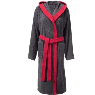 CelinaTex XS-XL Bademantel Kapuze Uni zweifarbig lang aufgesetzte Taschen Damen warm Frottee reine Baumwolle OEKO-TEX Fehmarn - XS