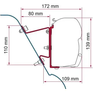 Fiamma Adapter Kit Mercedes Sprinter H3 VW Crafter H3 für Markise F45 ZIP 98655-...